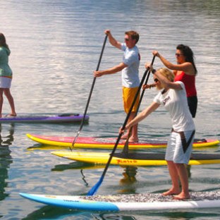 Paddle boarding group